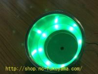 緑に光る カップホルダー LED×8 ステンレス